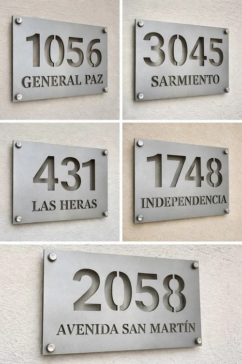 Número de Casa Acero Inoxidable Calado Nabrasa Uruguay