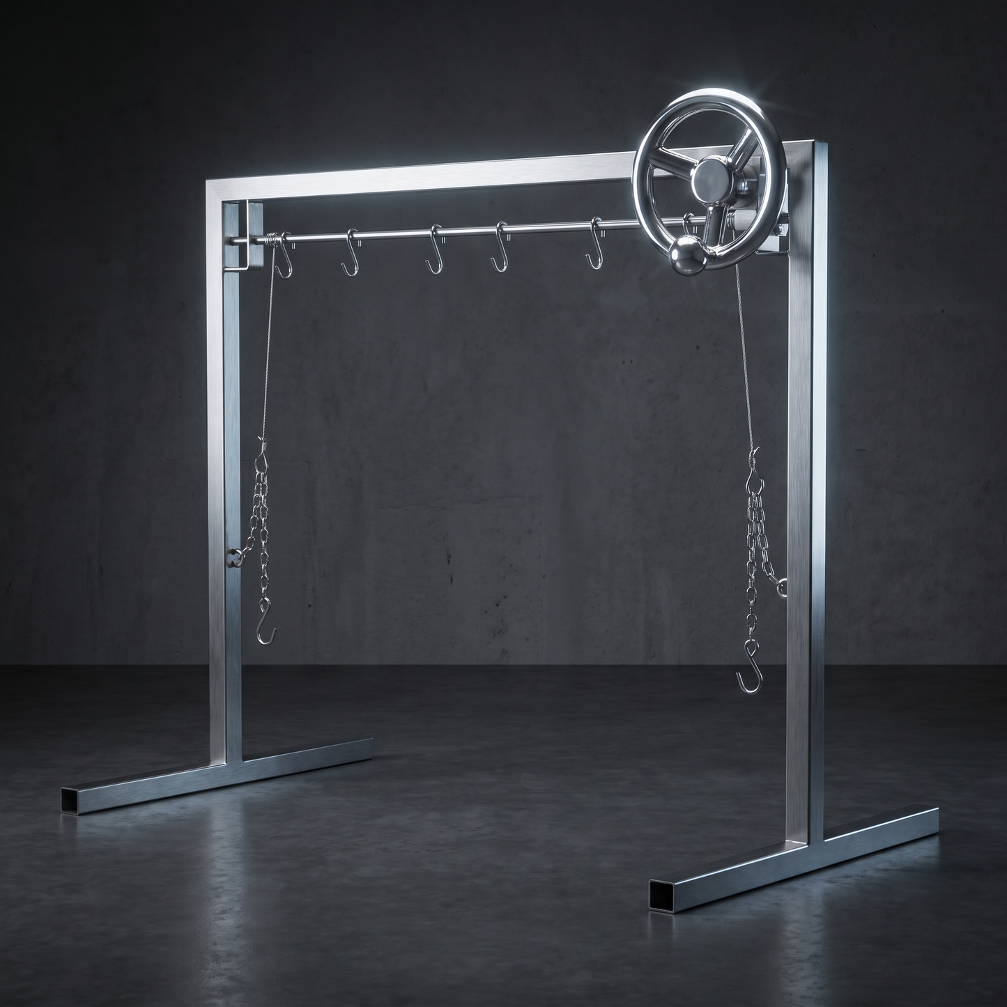 Marco de elevacion horizontal en acero inoxidable 304 para la Parrilla Modular Estilo Argentino, sin la parrilla