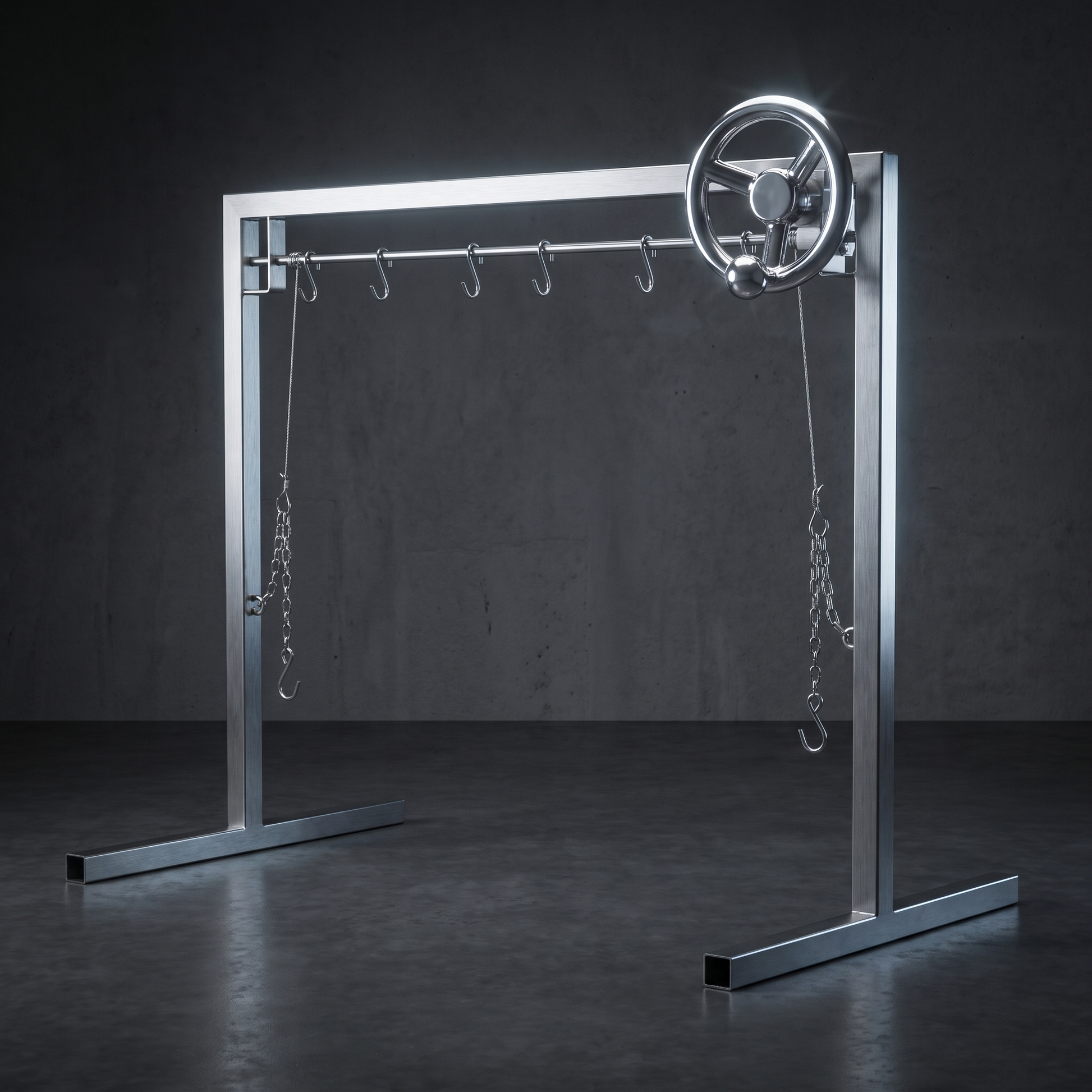 Marco de elevacion horizontal en acero inoxidable 304 para la Parrilla Modular Estilo Argentino, sin la parrilla